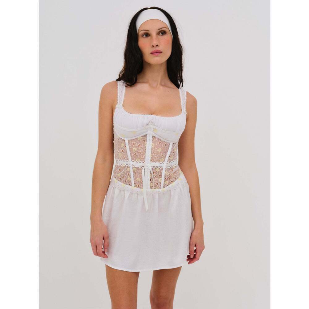 For Love & Lemons Christy Slip Dress Size SS / White